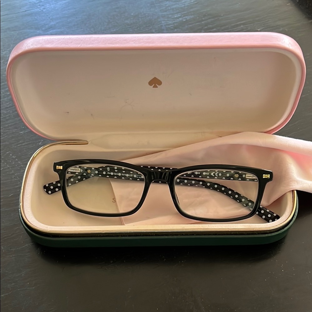 Kate Spade Jodie Black Readers with Polka Dot Accents 1.0 mag